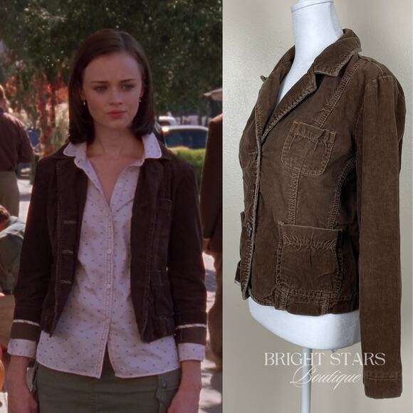 Rare Brown Corduroy Jacket ASO Rory Gilmore Girls Y2K Early 2000 Vintage Classic - Picture 3 of 14